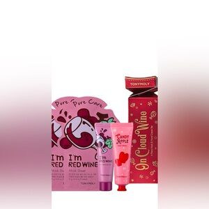 Tonymolly On Cloud Wine 4 Piece Mask and Hand Cream Set New